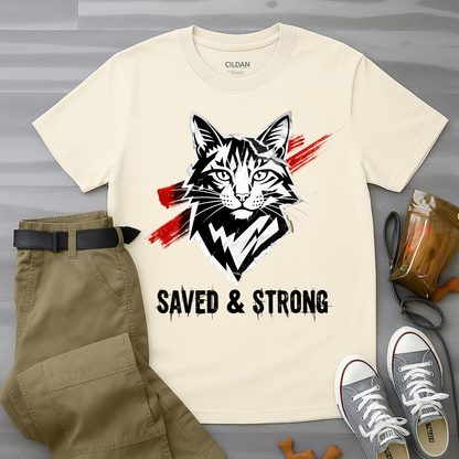 Punk Cat Saved And StrongT-Shirt