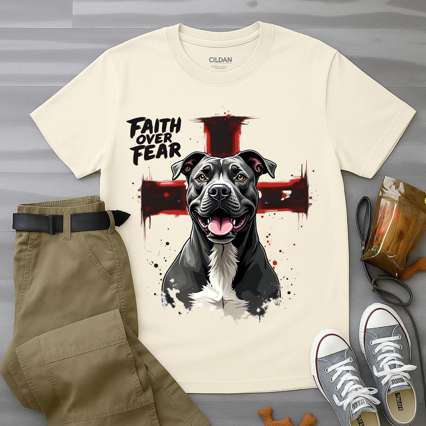 Faith Over Fear Pitbull T-Shirt