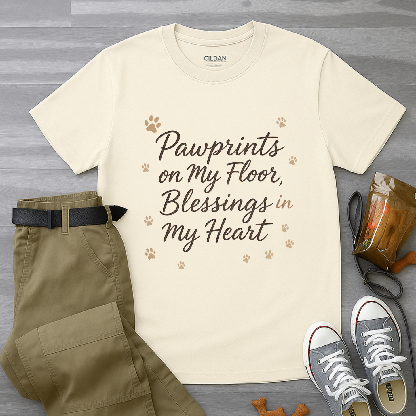 Pawprints On My Floor Blessings In My Heart T-Shirt