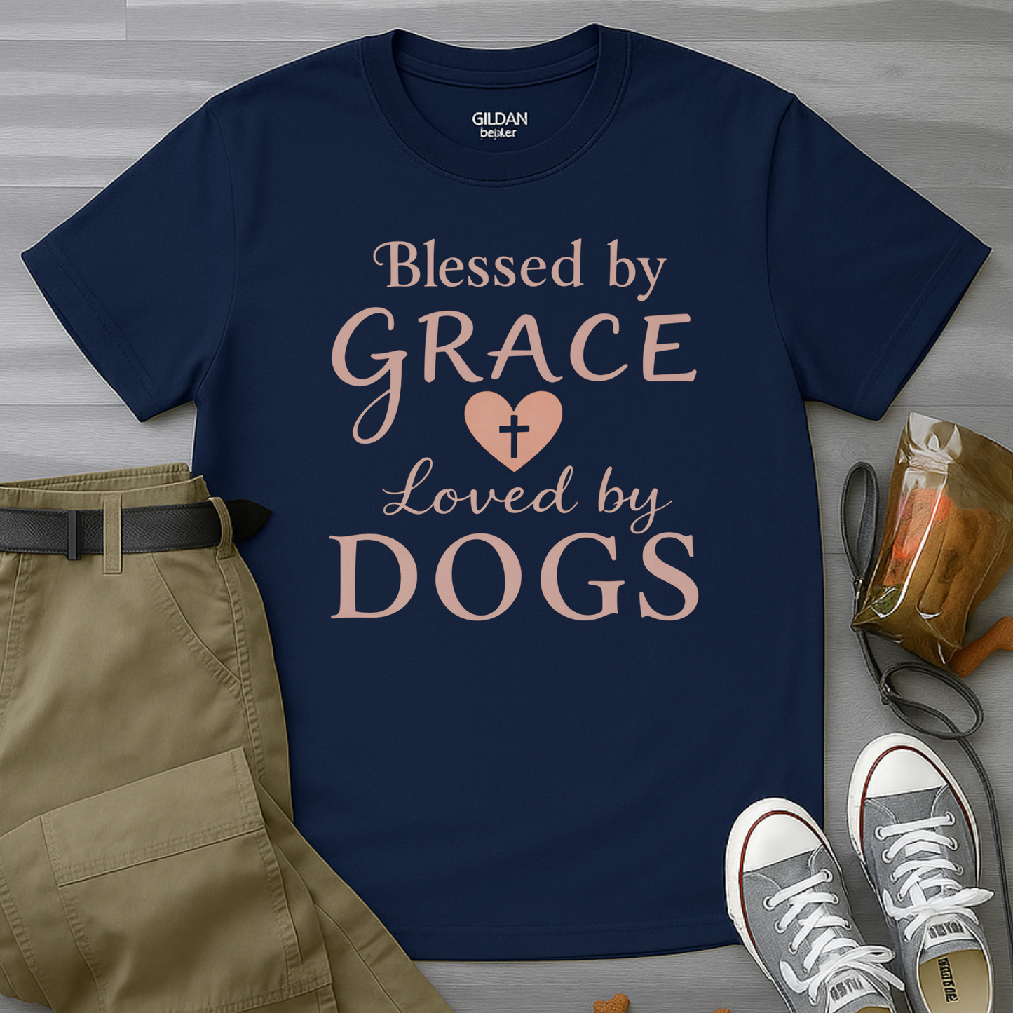 Blessed By Grace Loved By Dogs T-Shirt