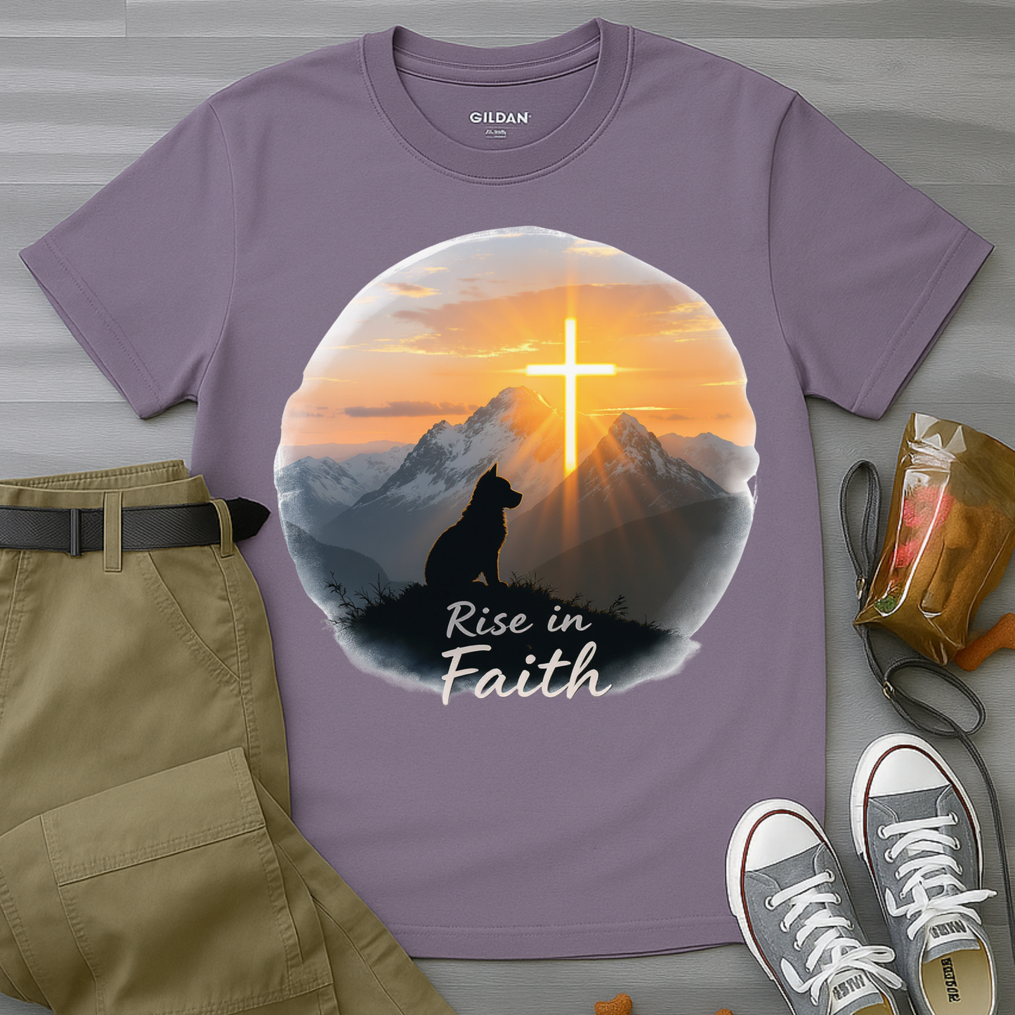 Rise in Faith Sunrise Dog T-Shirt