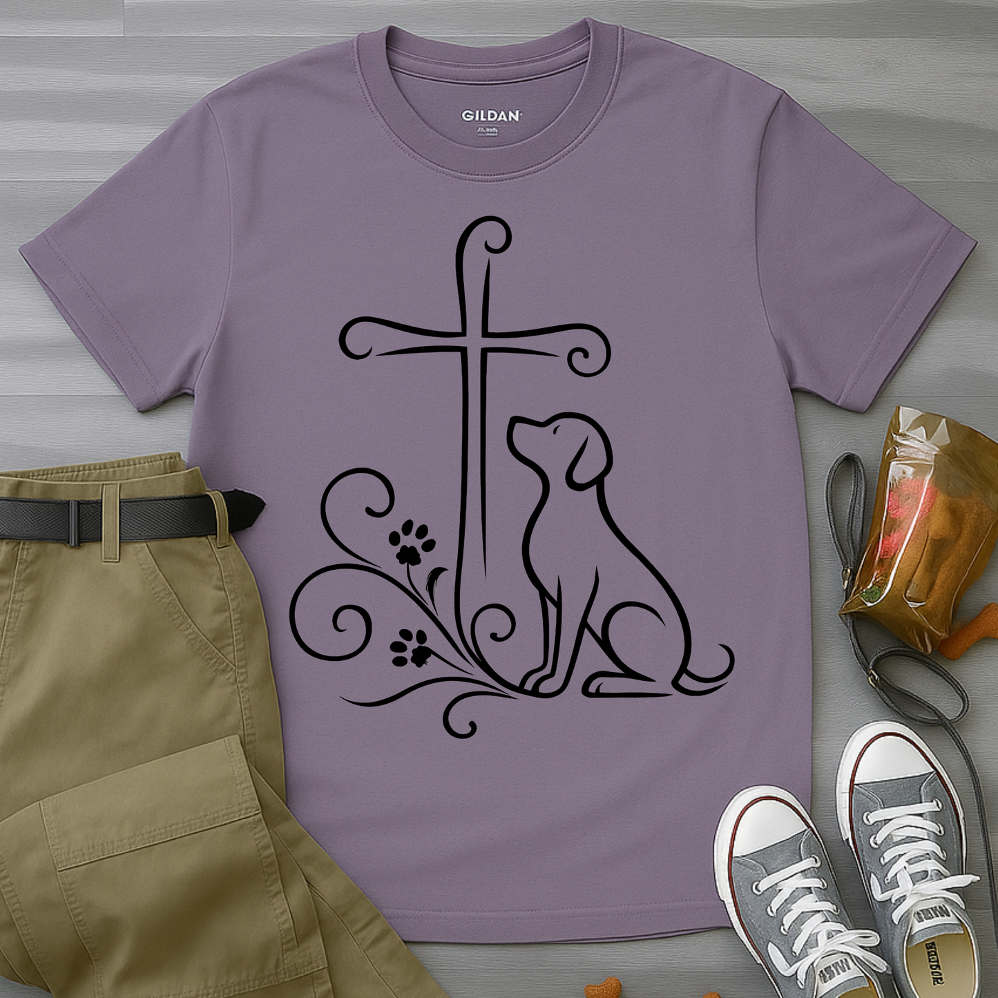 Faithful Dog Silhouette T-Shirt
