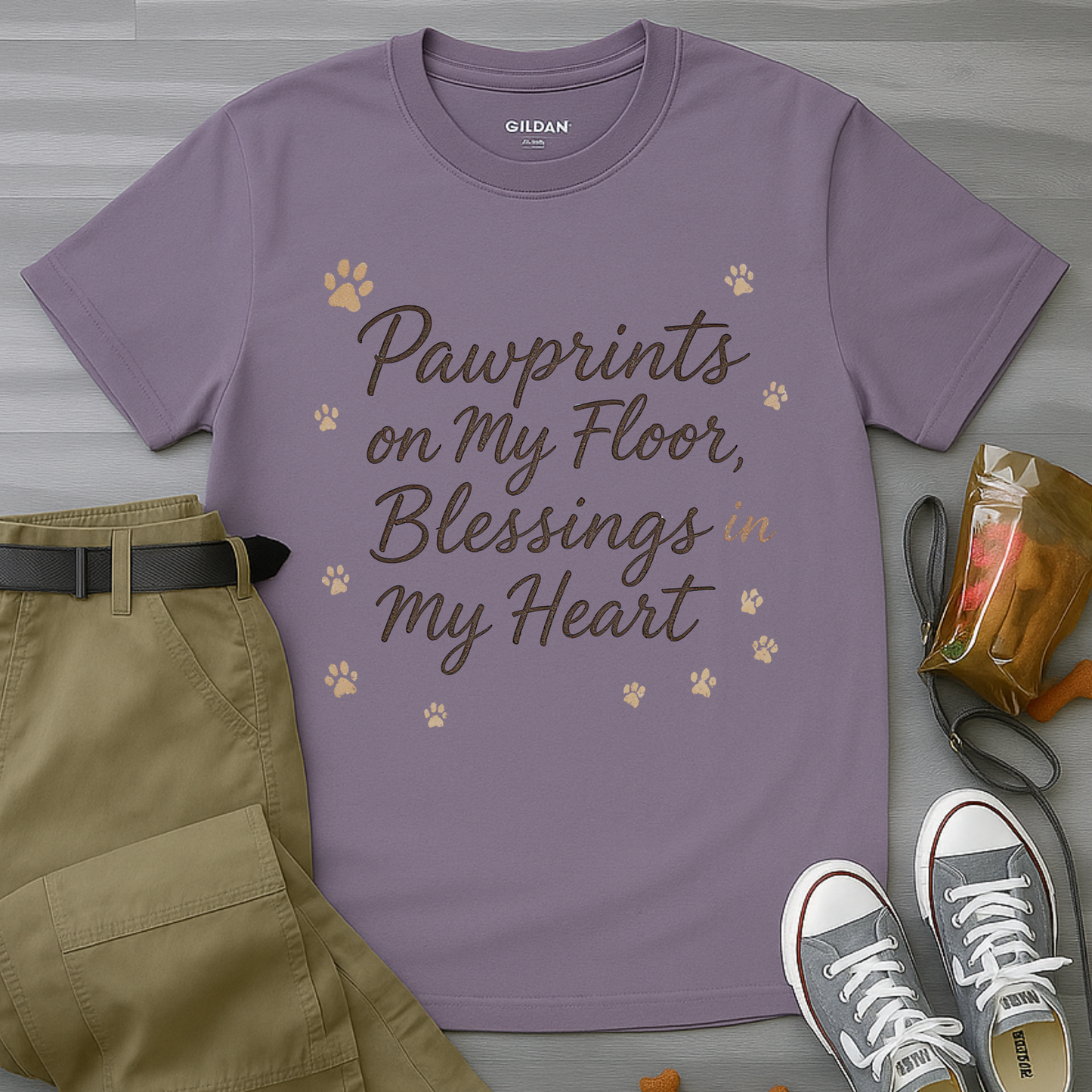 Pawprints On My Floor Blessings In My Heart T-Shirt