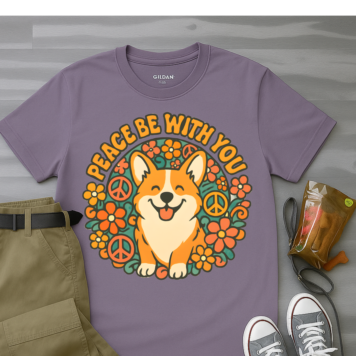 Peace Be With You Corgi T-Shirt