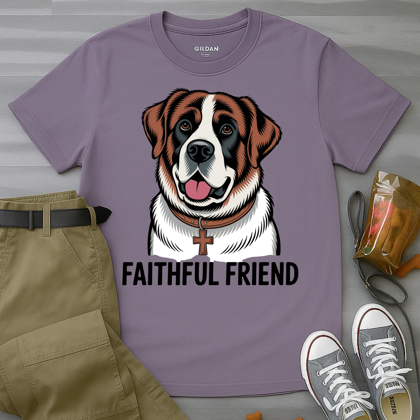 Saint Bernard Rescue Faith – 1950s Retro Dog T-Shirt