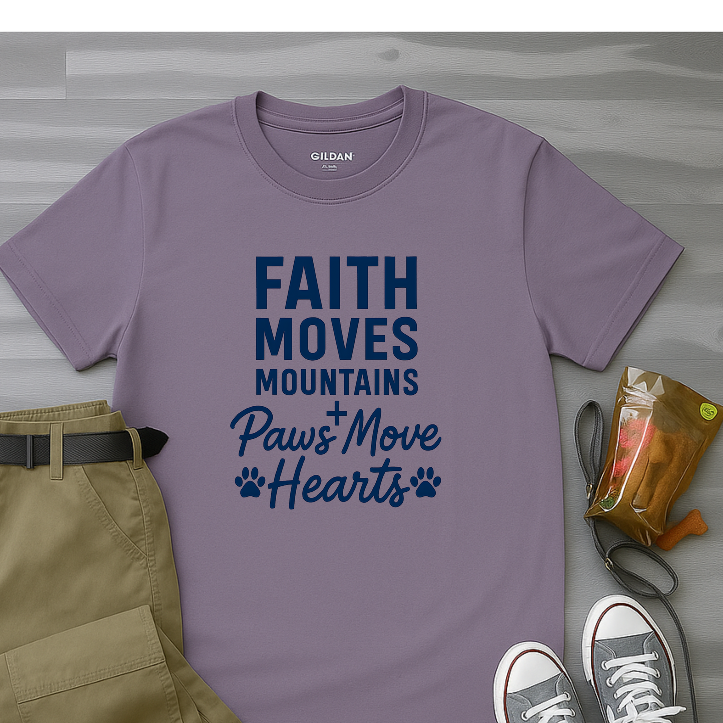 Faith Moves Mountains And Paws Moves Hearts T-Shirt