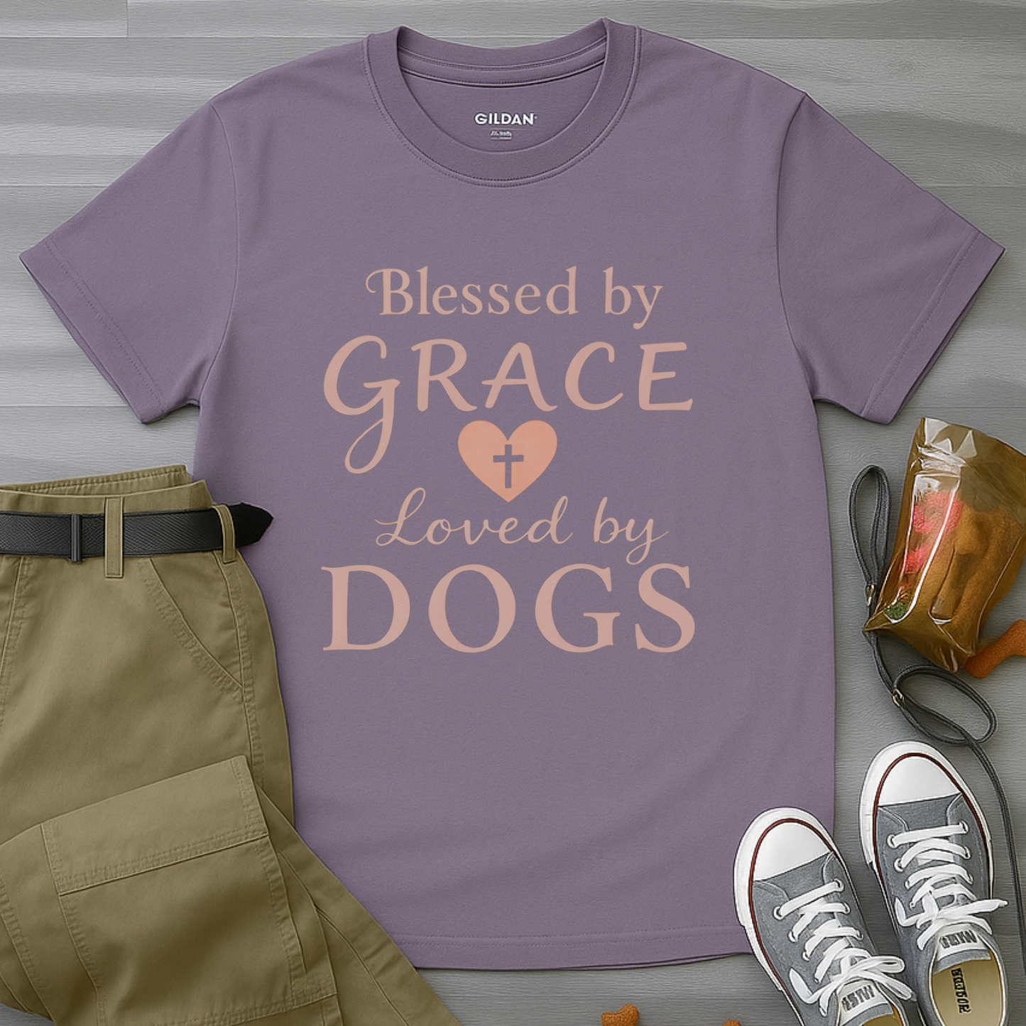 Blessed By Grace Loved By Dogs T-Shirt