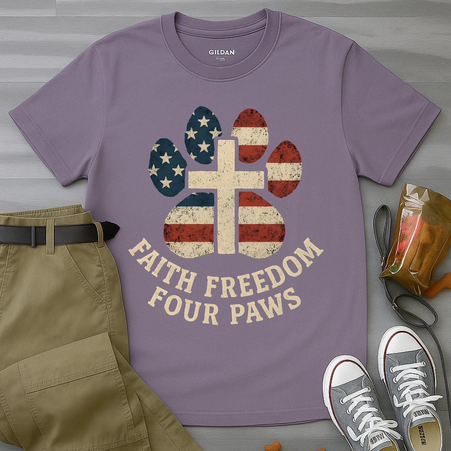 Faith Freedom And Four Paws T-Shirt
