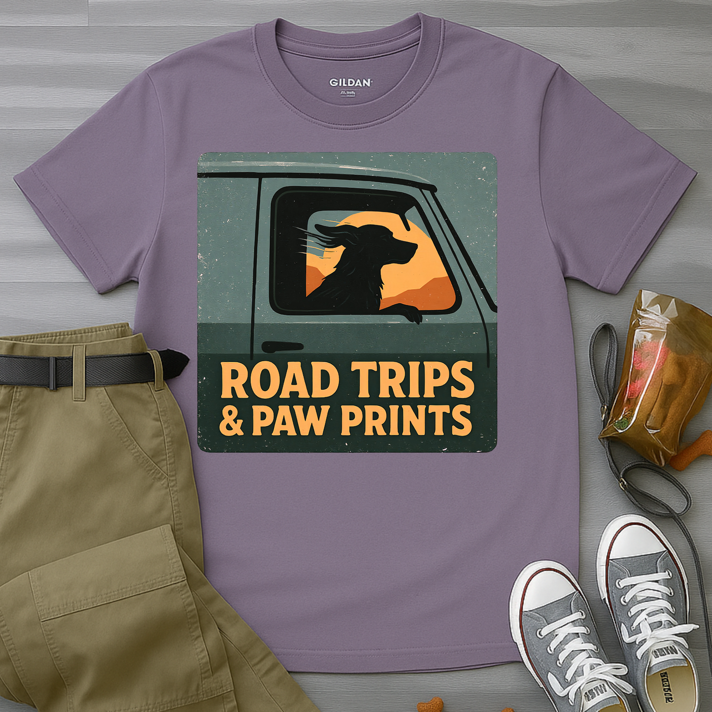 Road Trips And Paw Prints T-Shirt