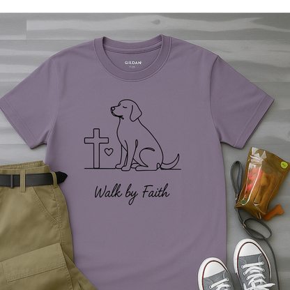 Walk By Faith Minimalist Dog T-Shirt