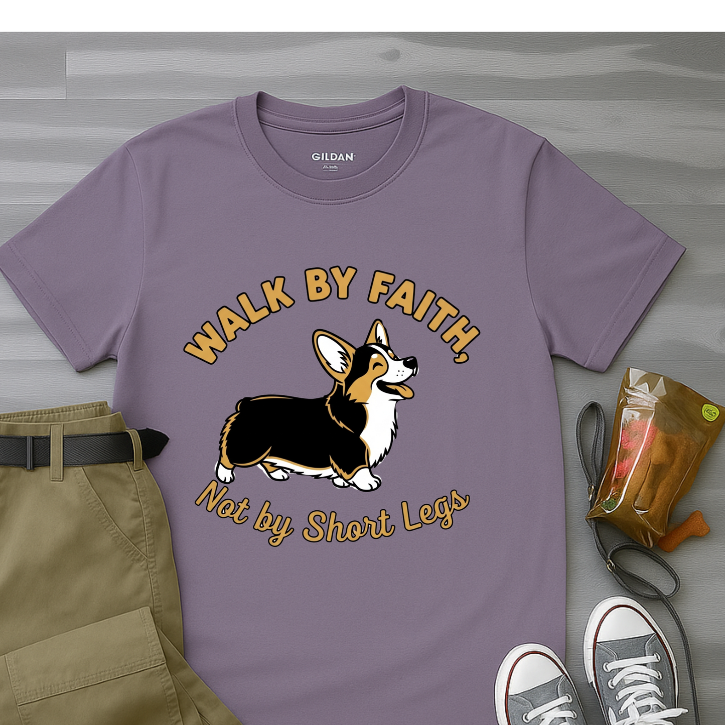 Walk By Faith Not By Short Legs Corgi T-Shirt