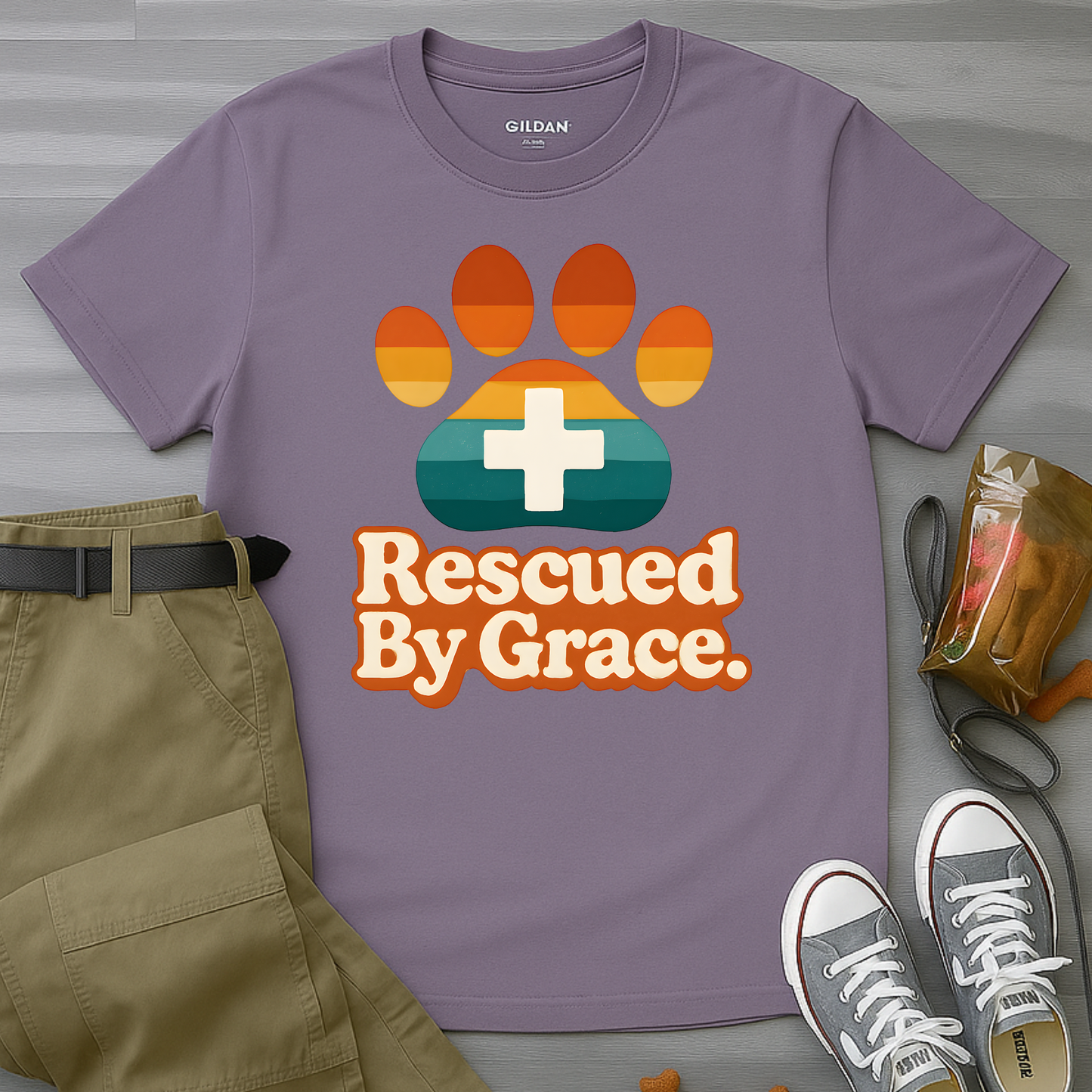 Rescued By Grace Retro T-Shirt