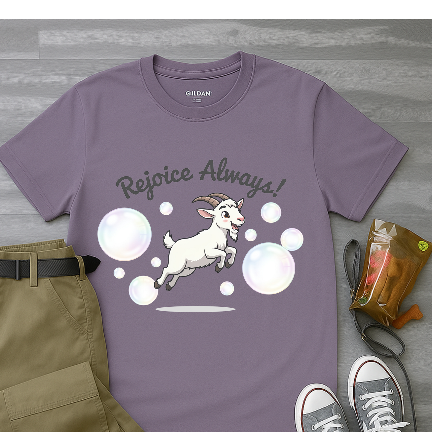 Happy Goat Rejoice Always T-Shirt