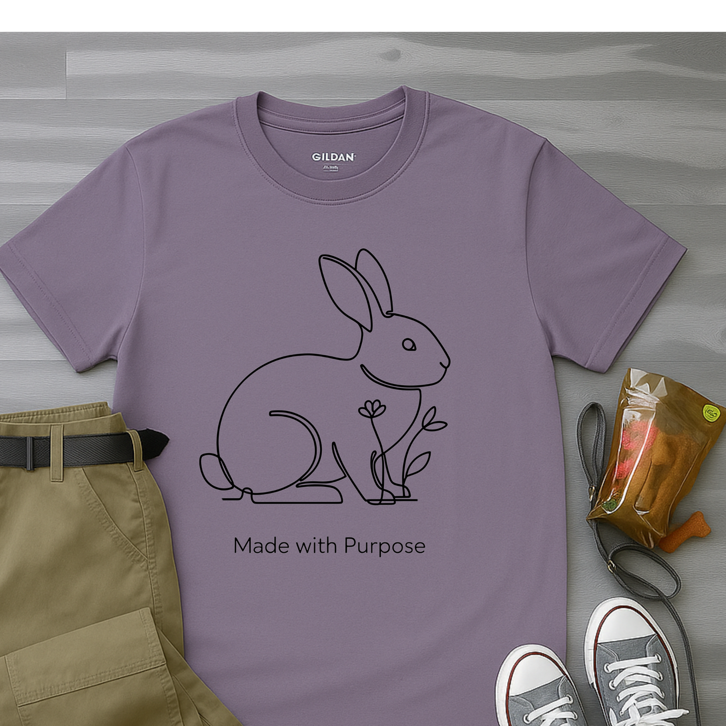 Made With Purpose Minimalist Rabbit T-Shirt