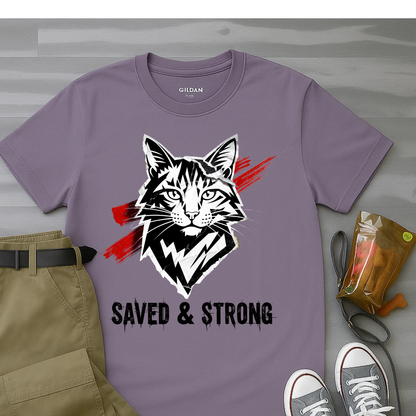 Punk Cat Saved And StrongT-Shirt