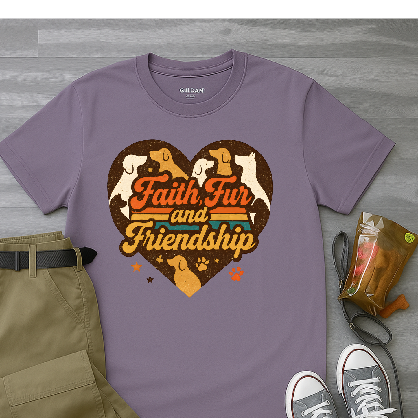 Faith Fur and Friendship Retro T-Shirt