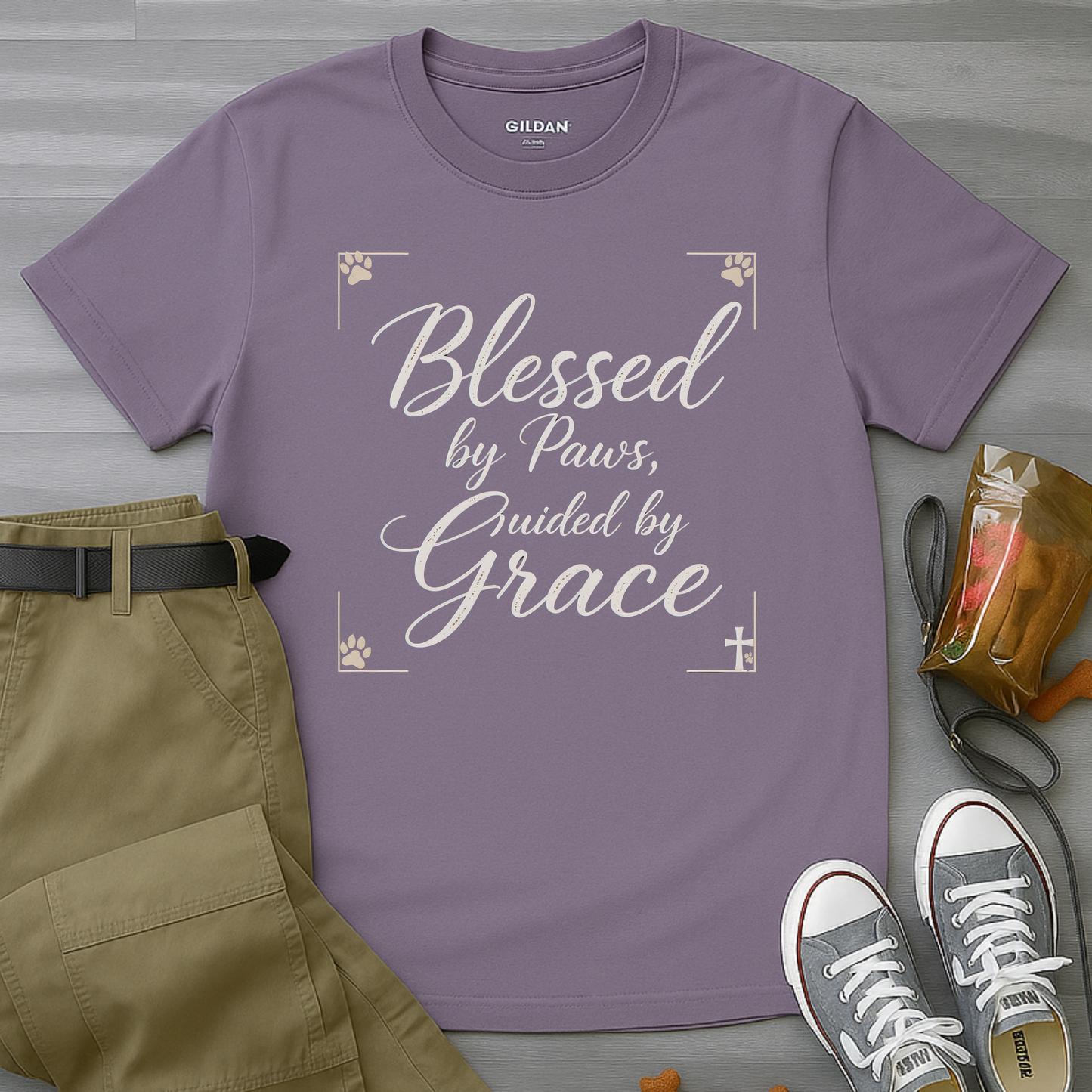 Blessed By Paws Guided By Grace T-Shirt