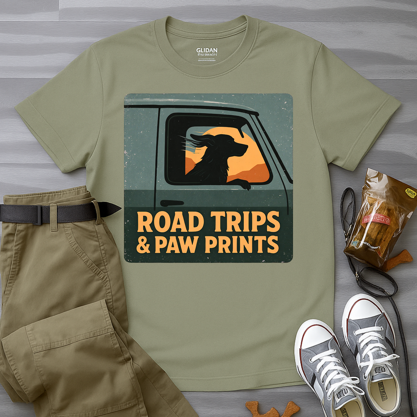Road Trips And Paw Prints T-Shirt