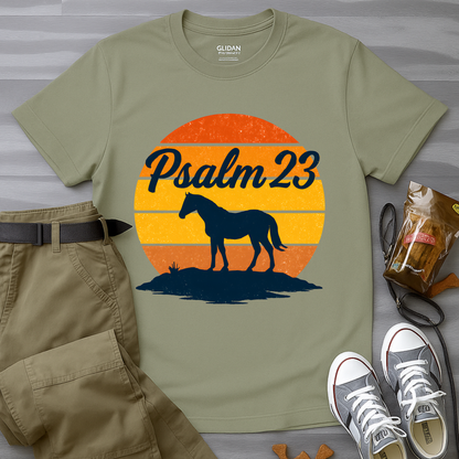Retro western-inspired horse Psalm 23 T-Shirt