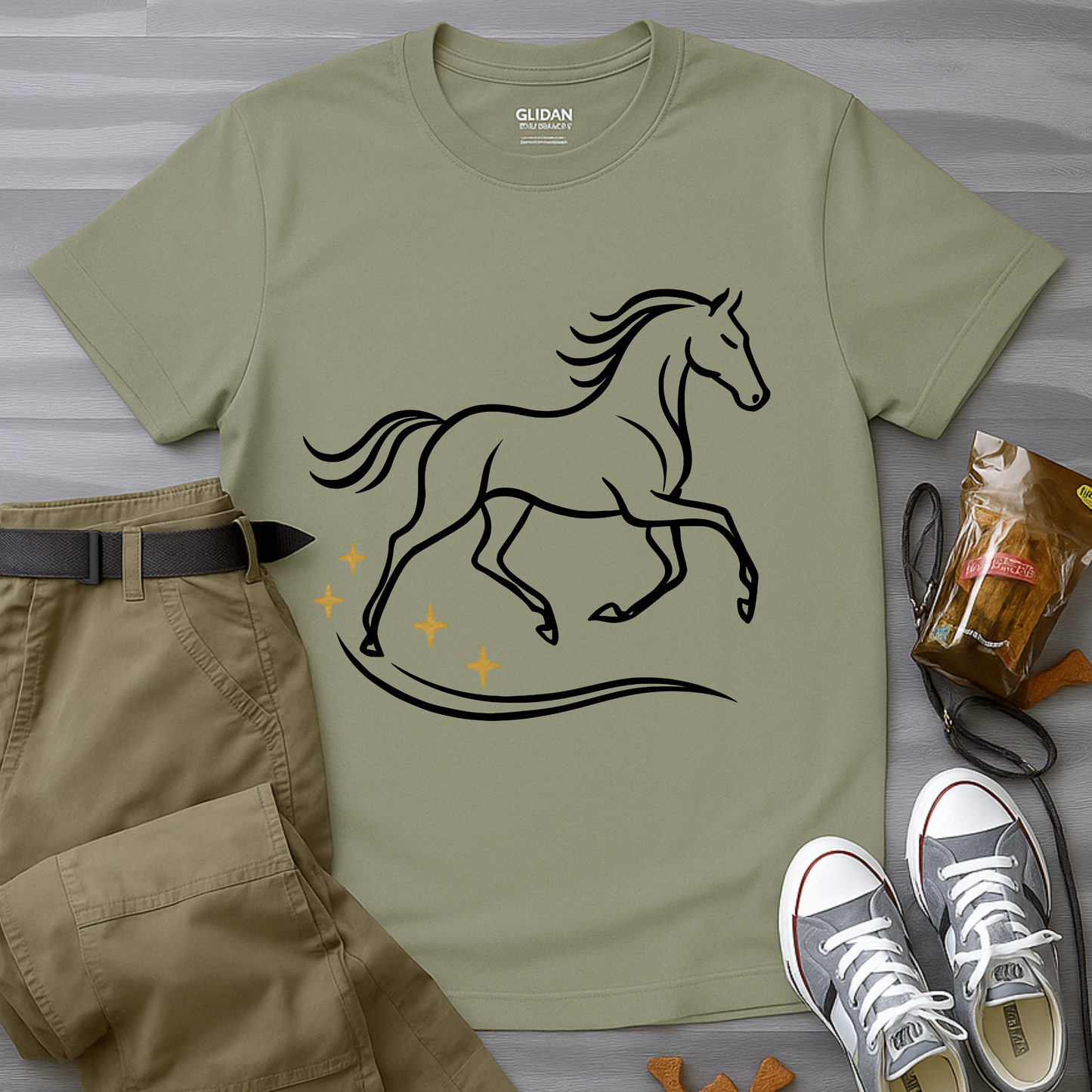 Minimalist Galloping Horse T-Shirt