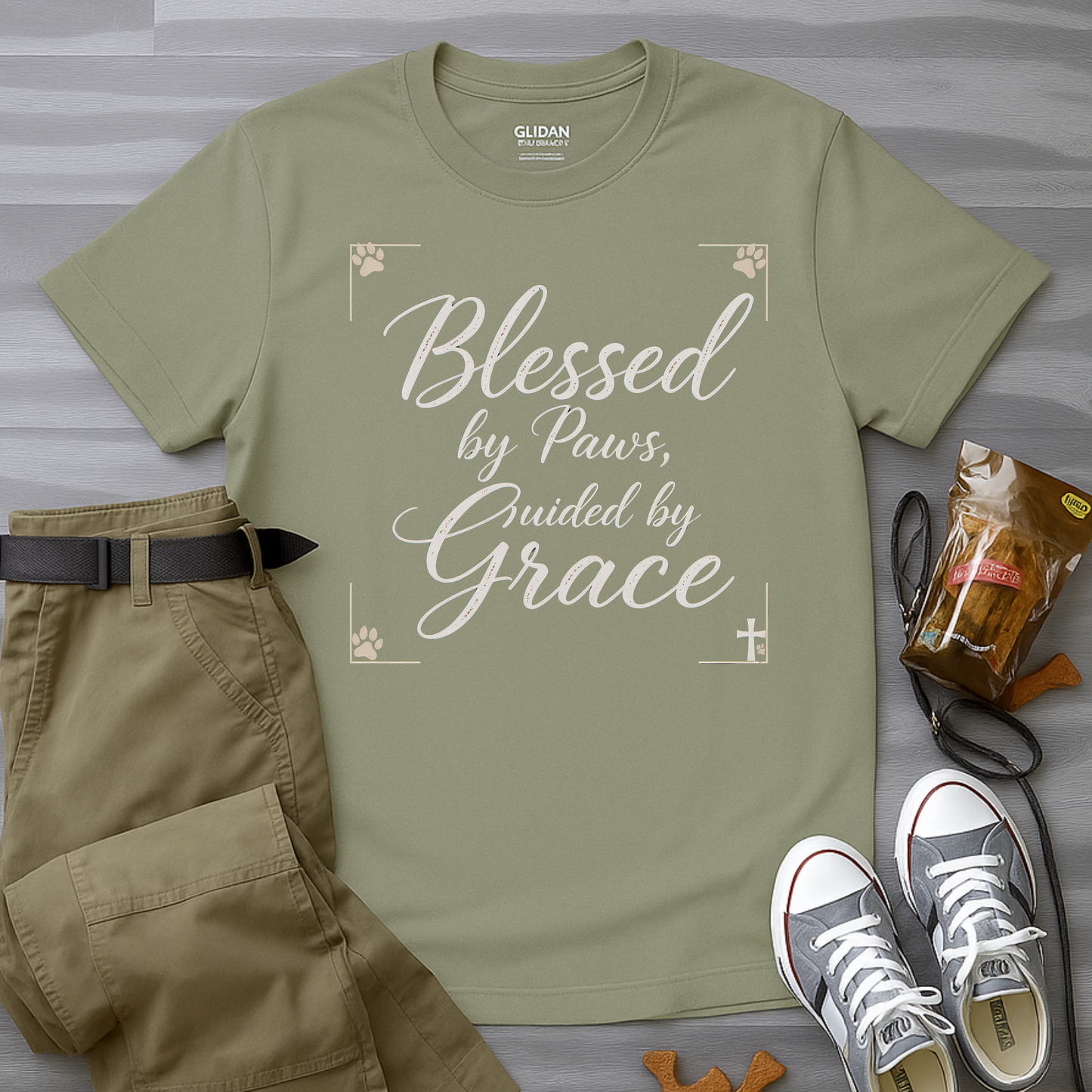 Blessed By Paws Guided By Grace T-Shirt