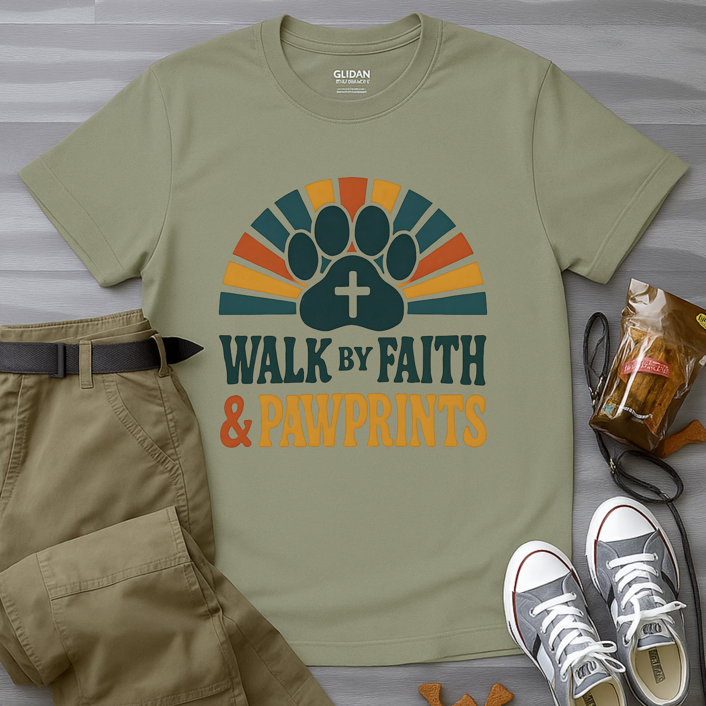 Walk By Faith & Pawprints T-Shirt