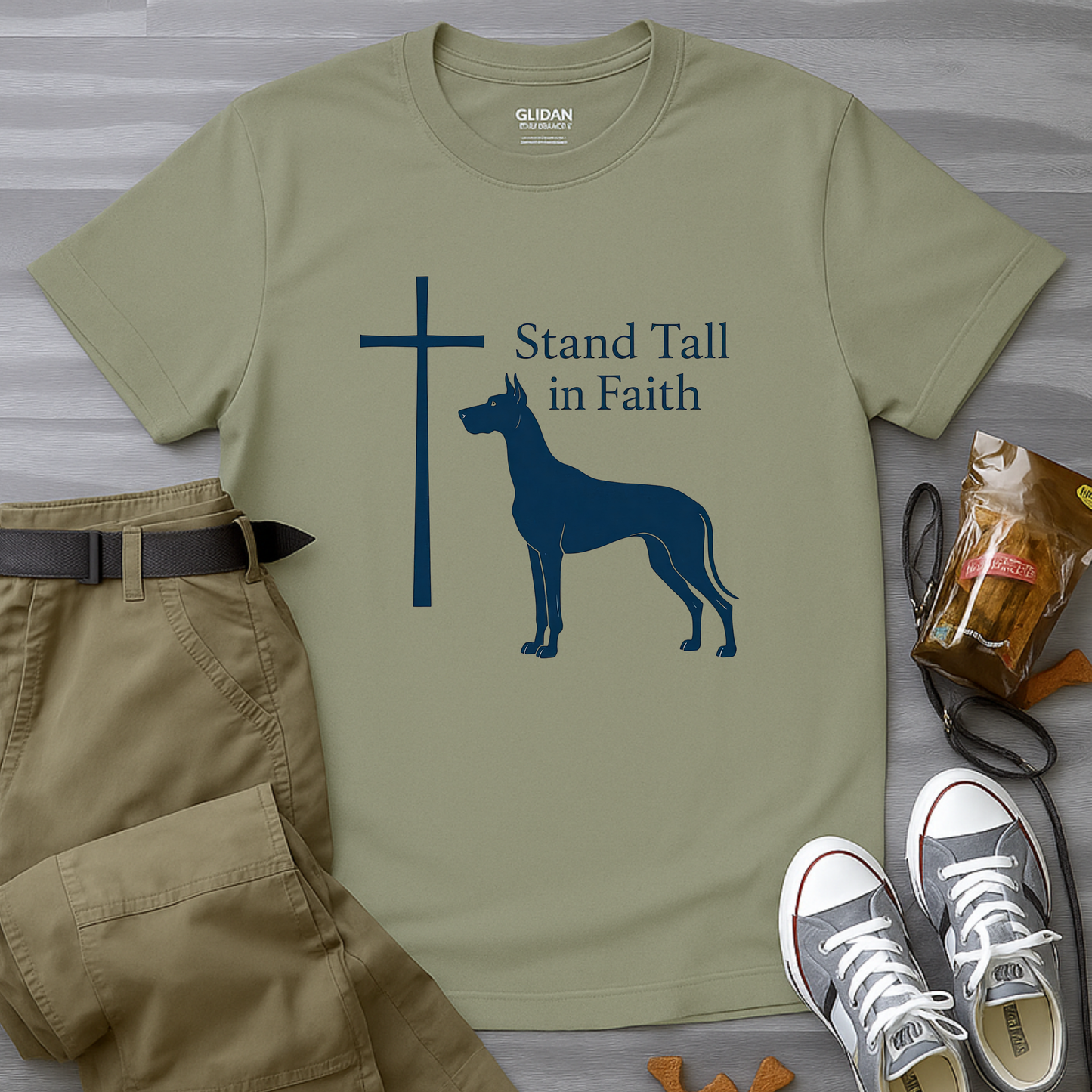 Stand Tall In Faith Great Dane T-Shirt