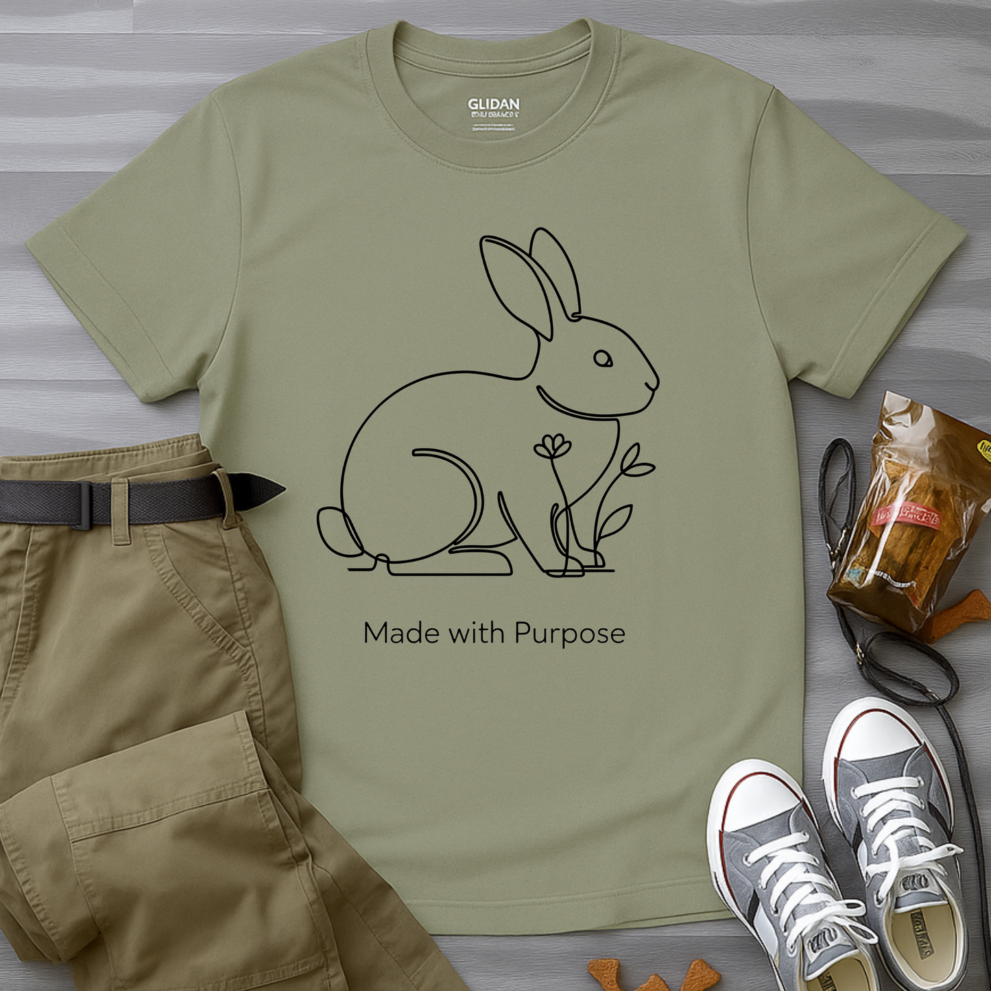 Made With Purpose Minimalist Rabbit T-Shirt