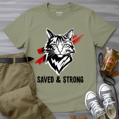 Punk Cat Saved And StrongT-Shirt