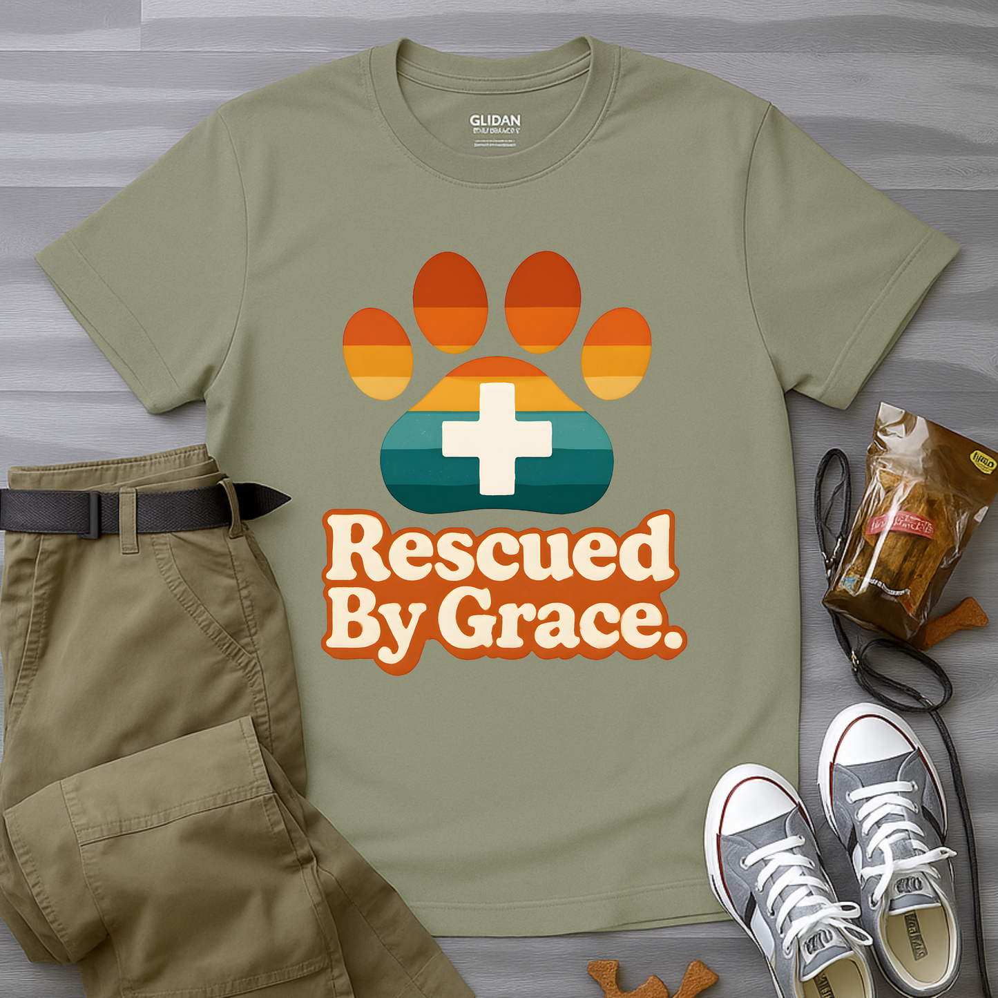 Rescued By Grace Retro T-Shirt