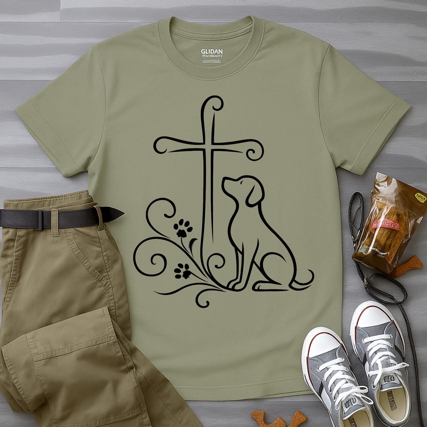 Faithful Dog Silhouette T-Shirt