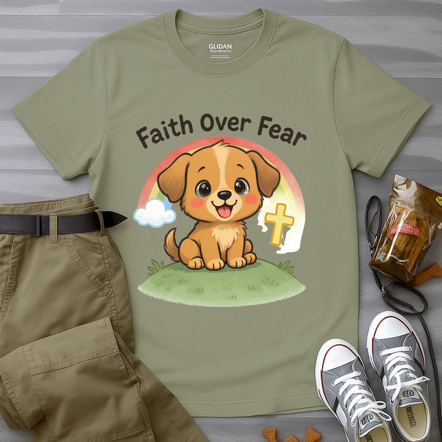 Faith Over Fear Puppy T-Shirt