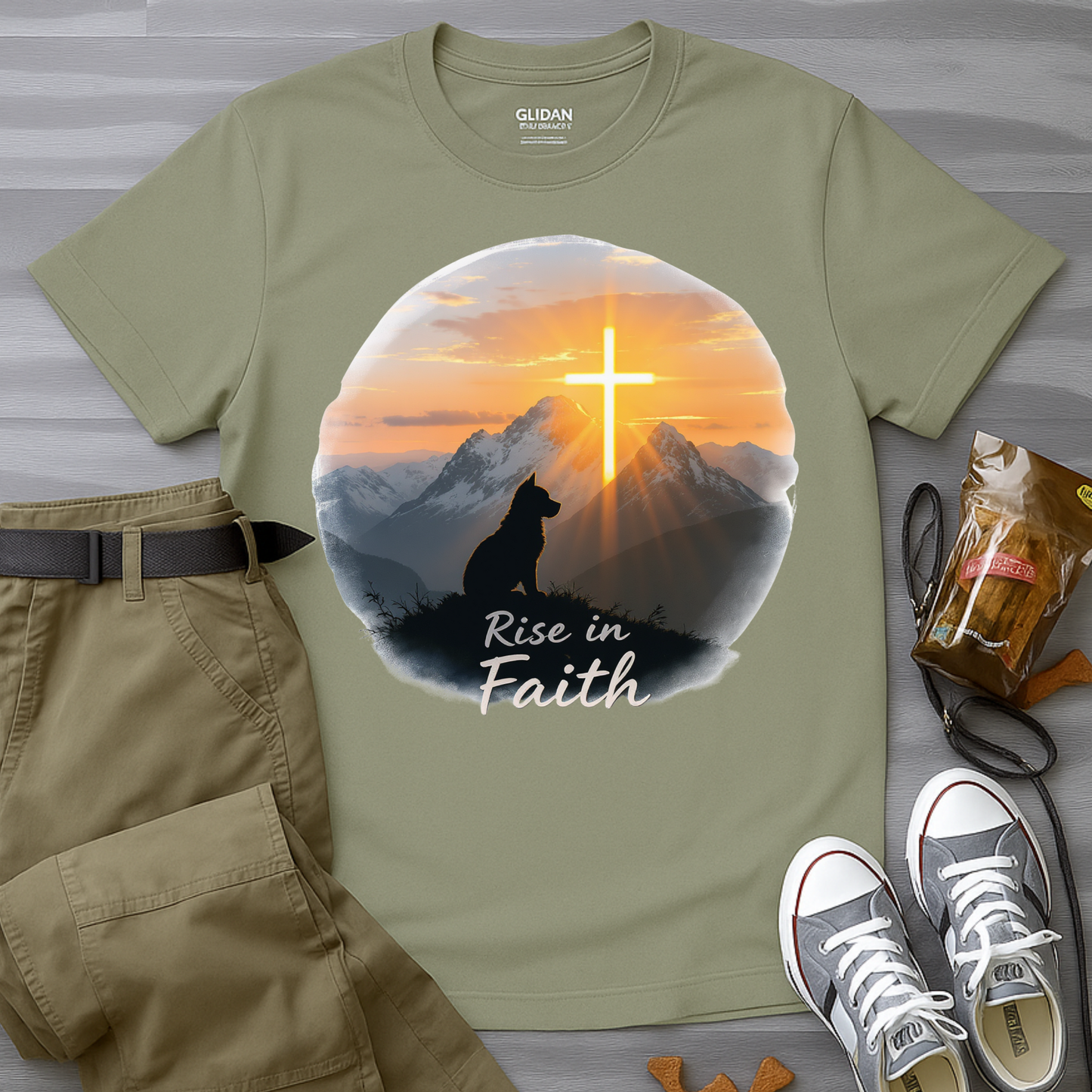 Rise in Faith Sunrise Dog T-Shirt