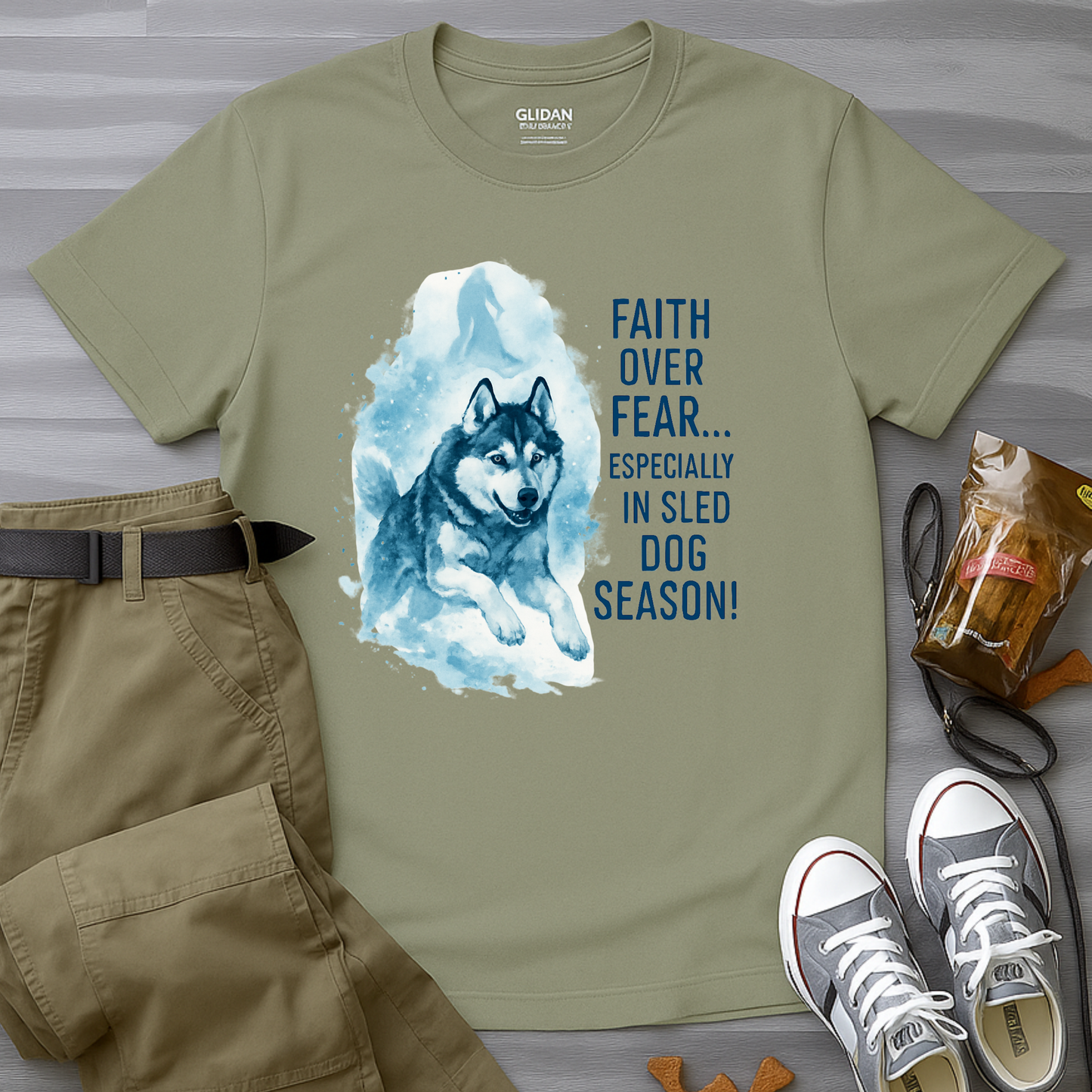 Faith Over Fear Especially In Sled Dog Season T-Shirt