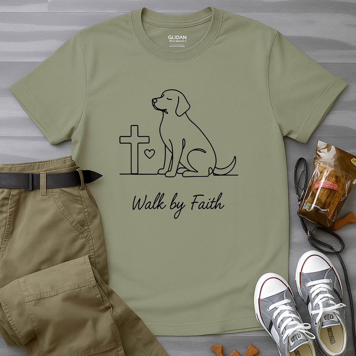Walk By Faith Minimalist Dog T-Shirt