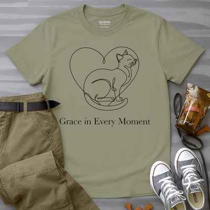 Grace In Every Moment Minimalist Cat T-Shirt