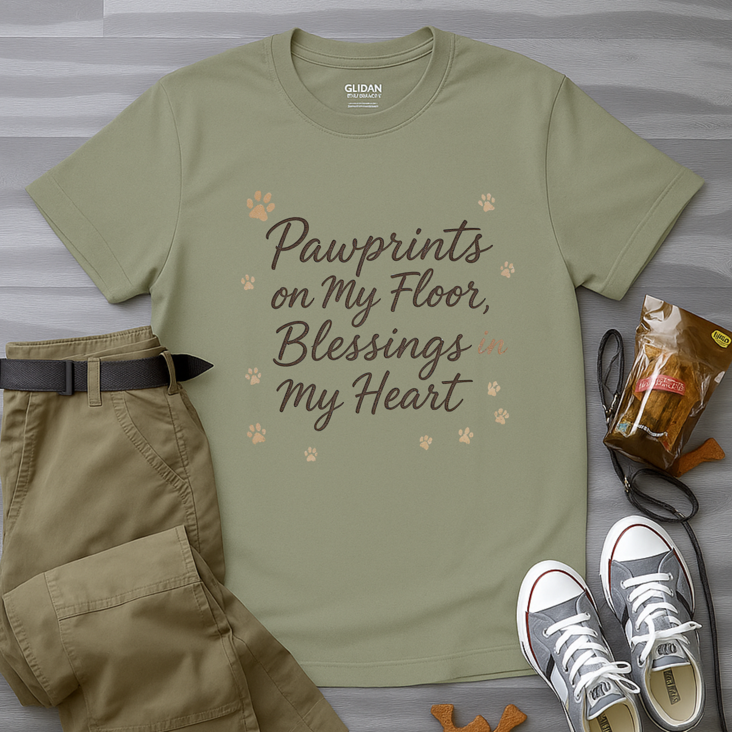 Pawprints On My Floor Blessings In My Heart T-Shirt