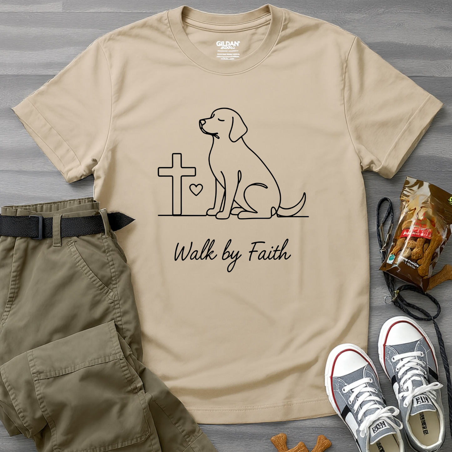 Walk By Faith Minimalist Dog T-Shirt