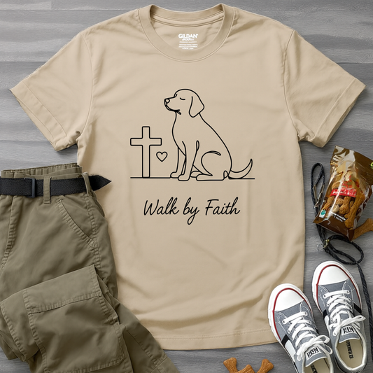 Walk By Faith Minimalist Dog T-Shirt