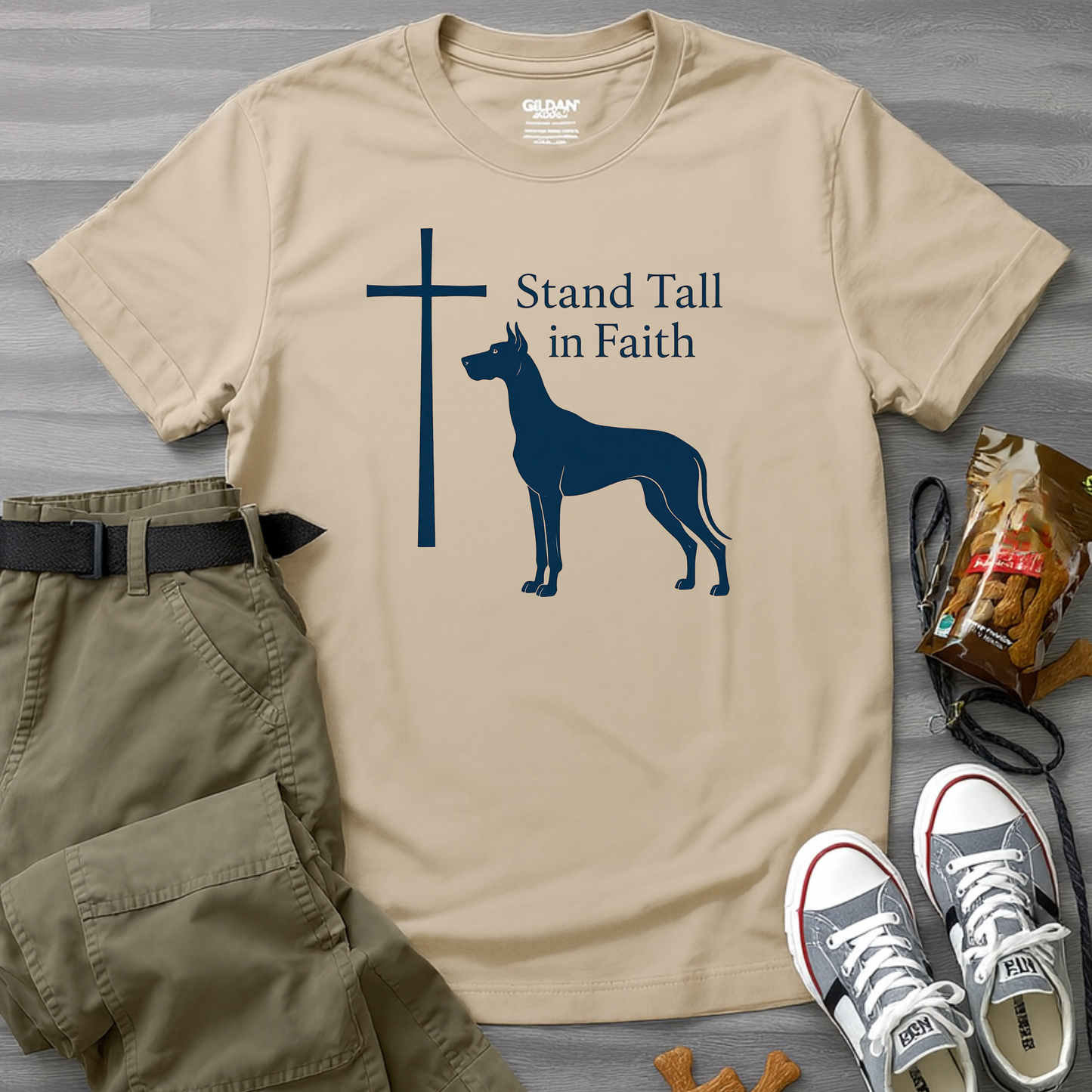 Stand Tall In Faith Great Dane T-Shirt