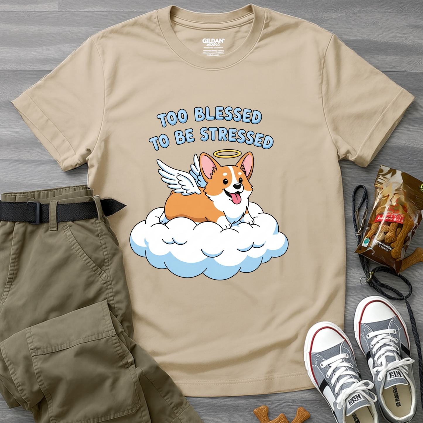 Too Blessed to Be Stressed Corgi T-Shirt