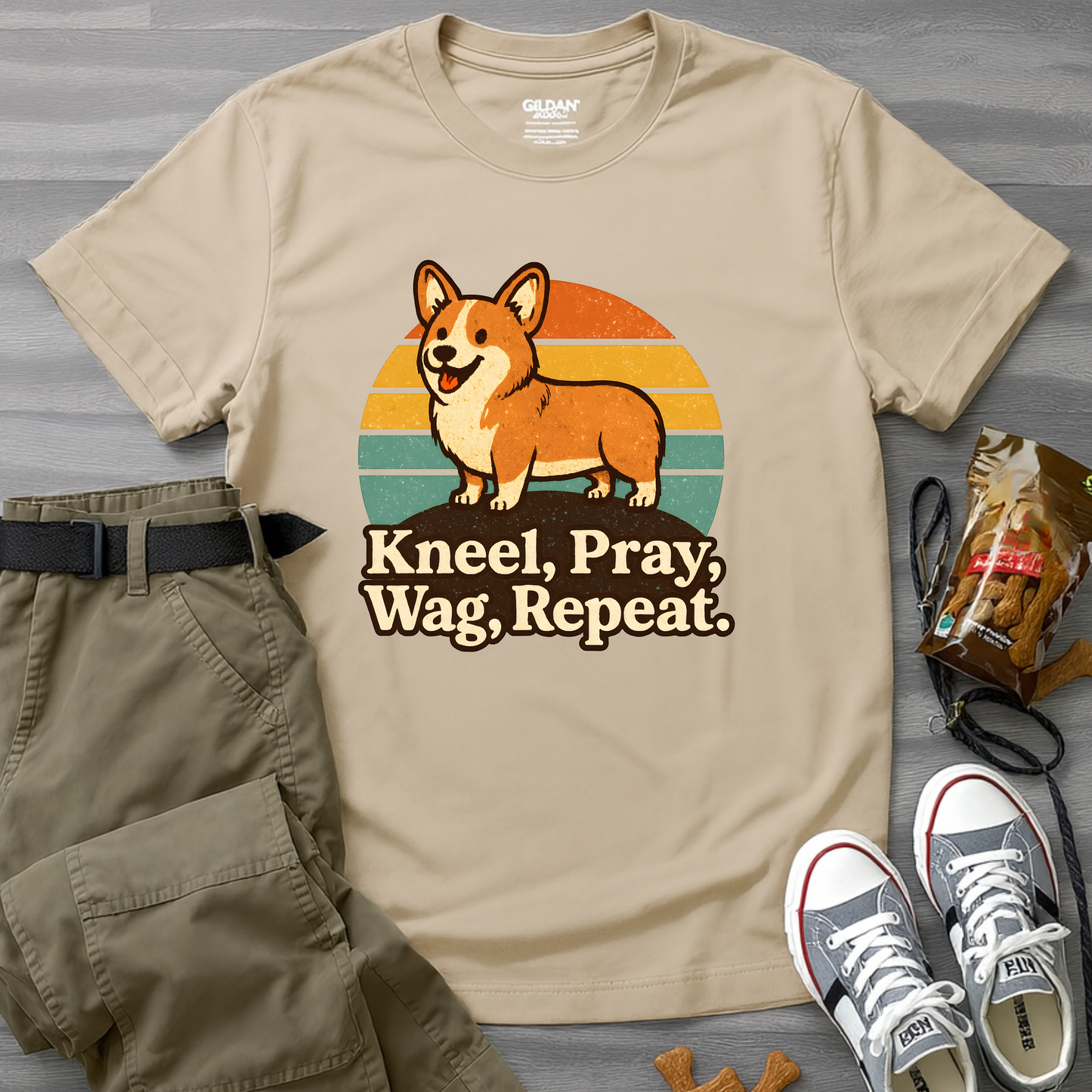 Kneel Wag Pray Repeat T-Shirt
