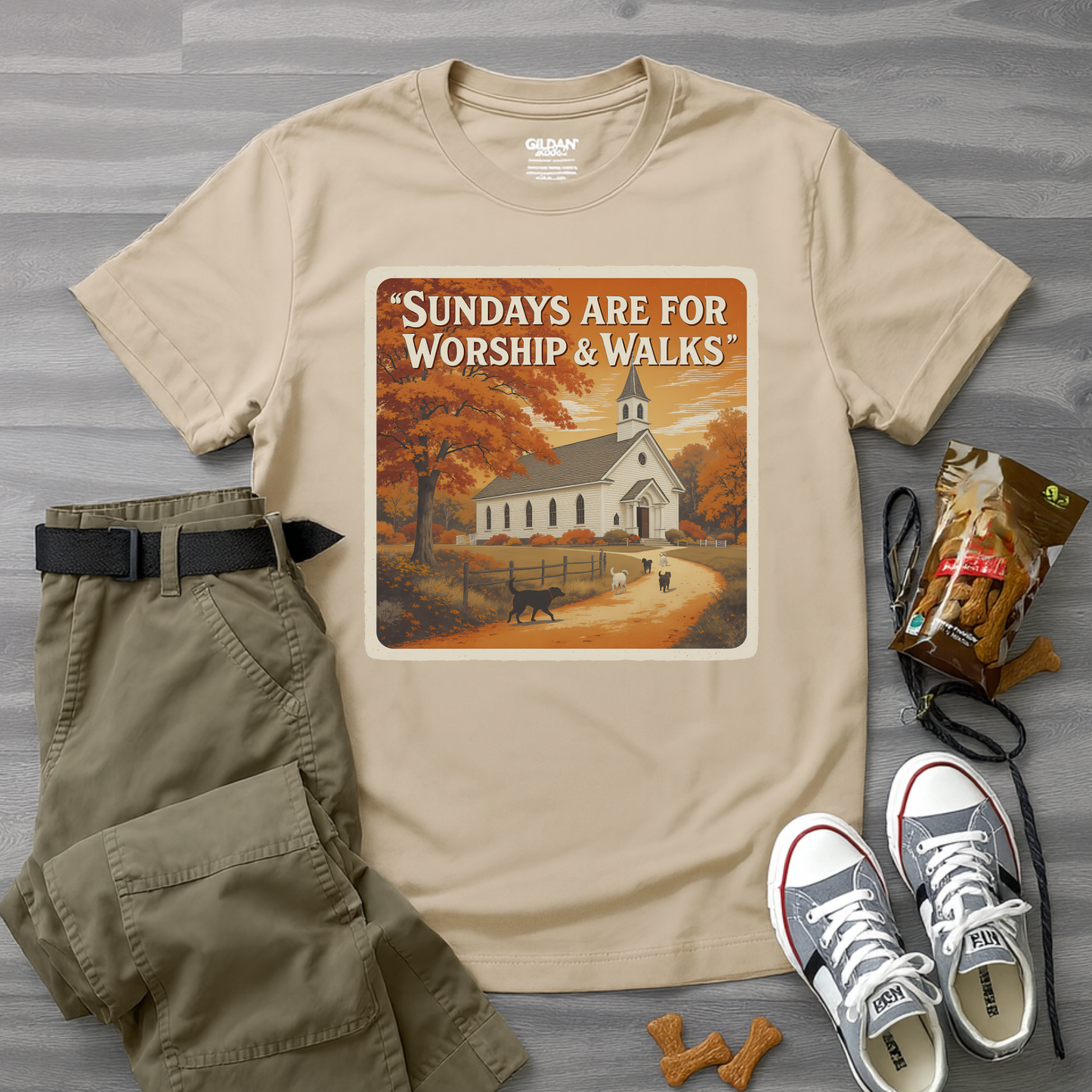 Sunday's Are For Worship and Walks T-Shirt
