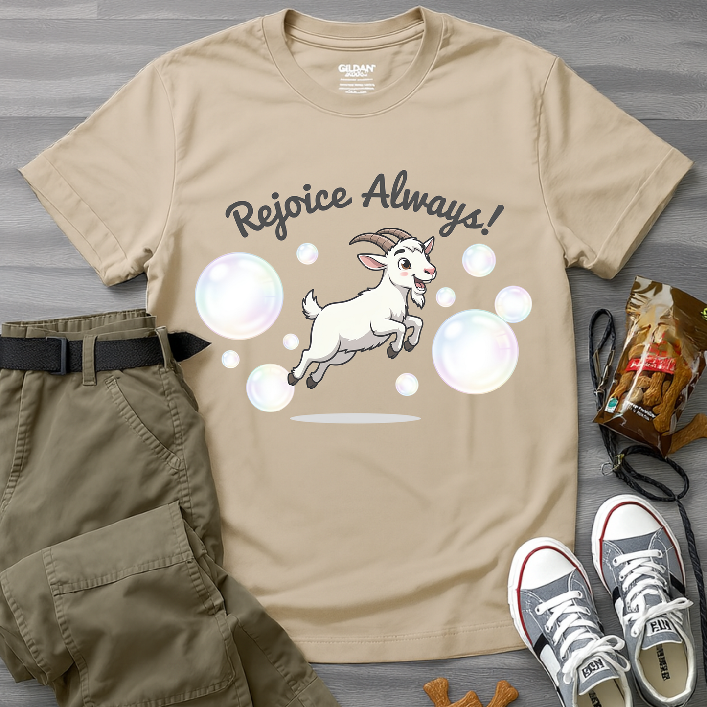 Happy Goat Rejoice Always T-Shirt