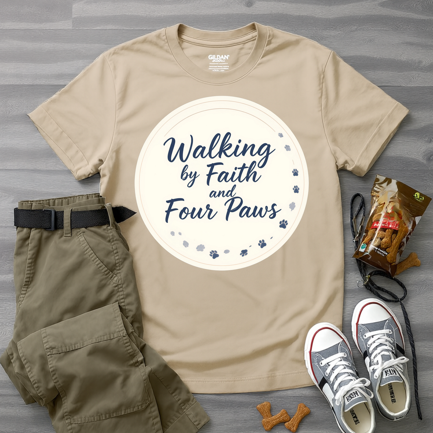 Walking By Faith And Four Paws T-Shirt