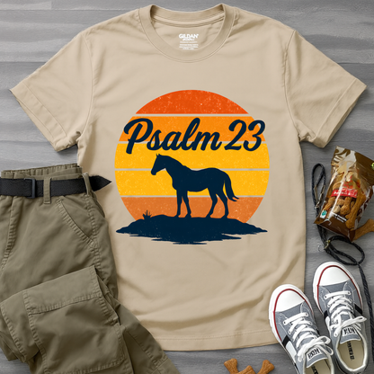 Retro western-inspired horse Psalm 23 T-Shirt