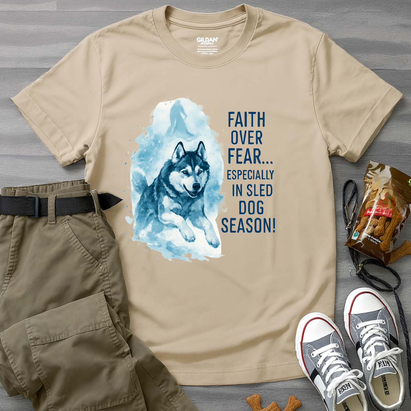 Faith Over Fear Especially In Sled Dog Season T-Shirt