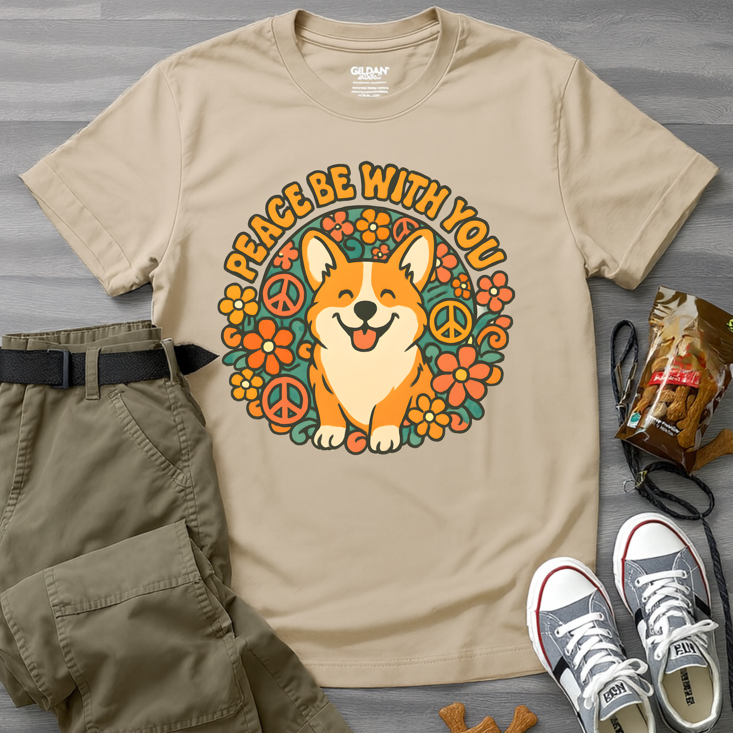 Peace Be With You Corgi T-Shirt