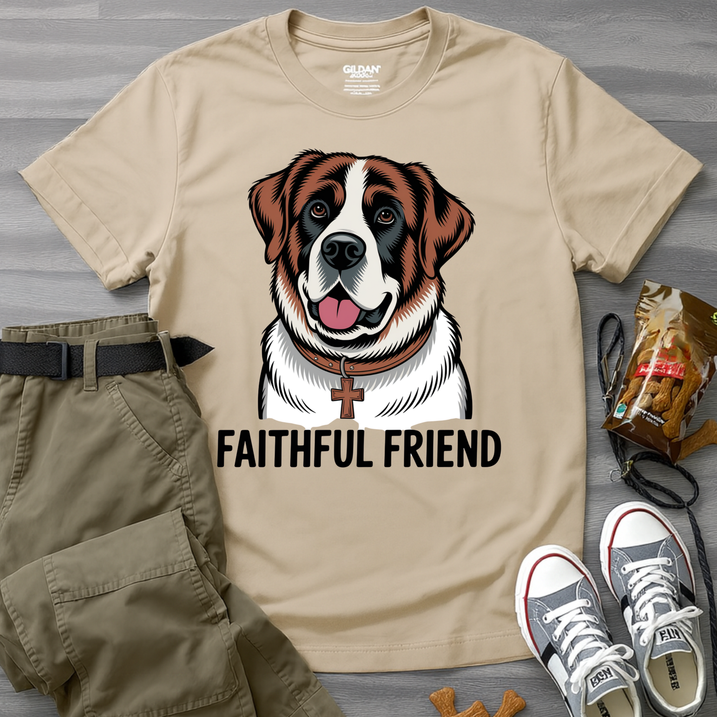 Saint Bernard Rescue Faith – 1950s Retro Dog T-Shirt
