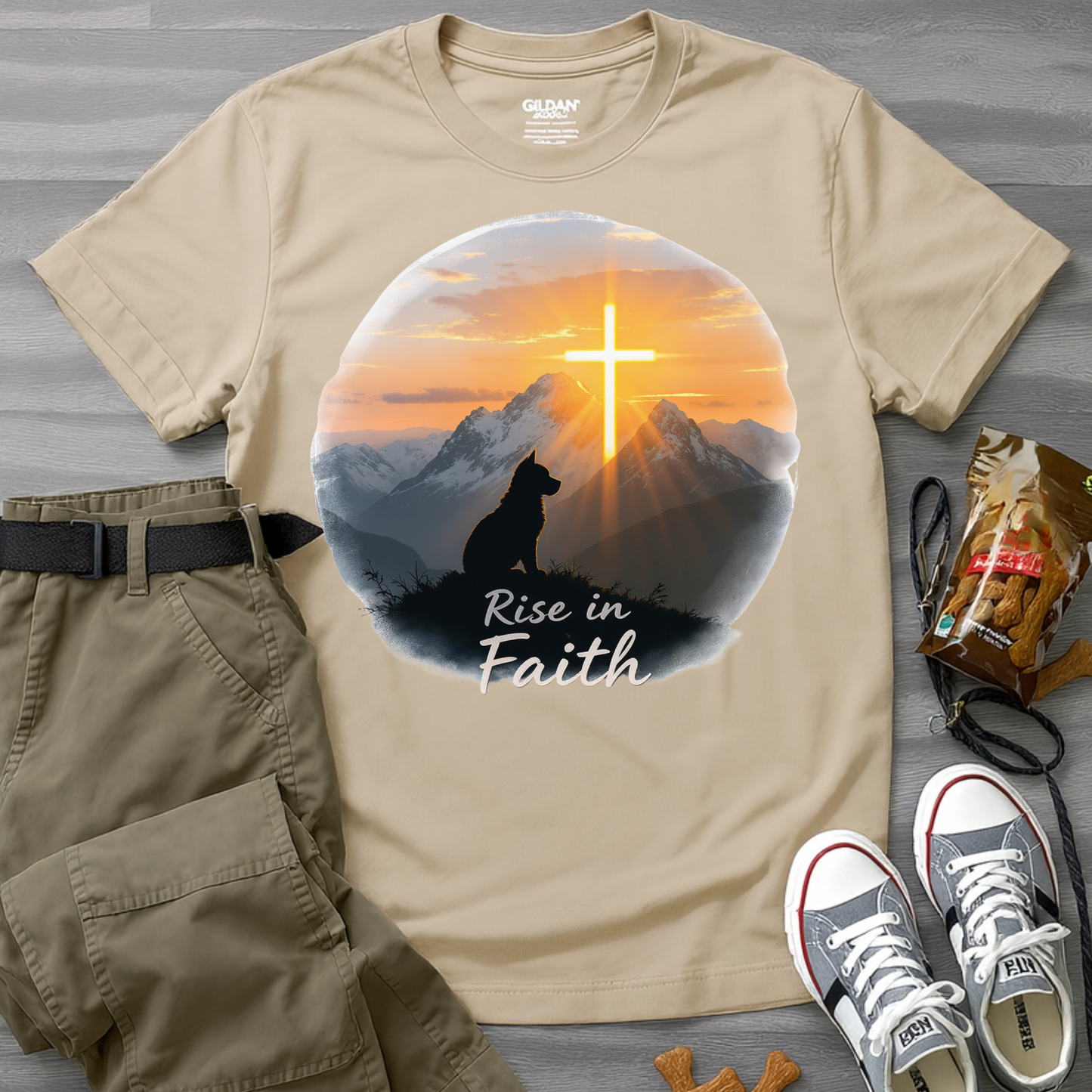 Rise in Faith Sunrise Dog T-Shirt